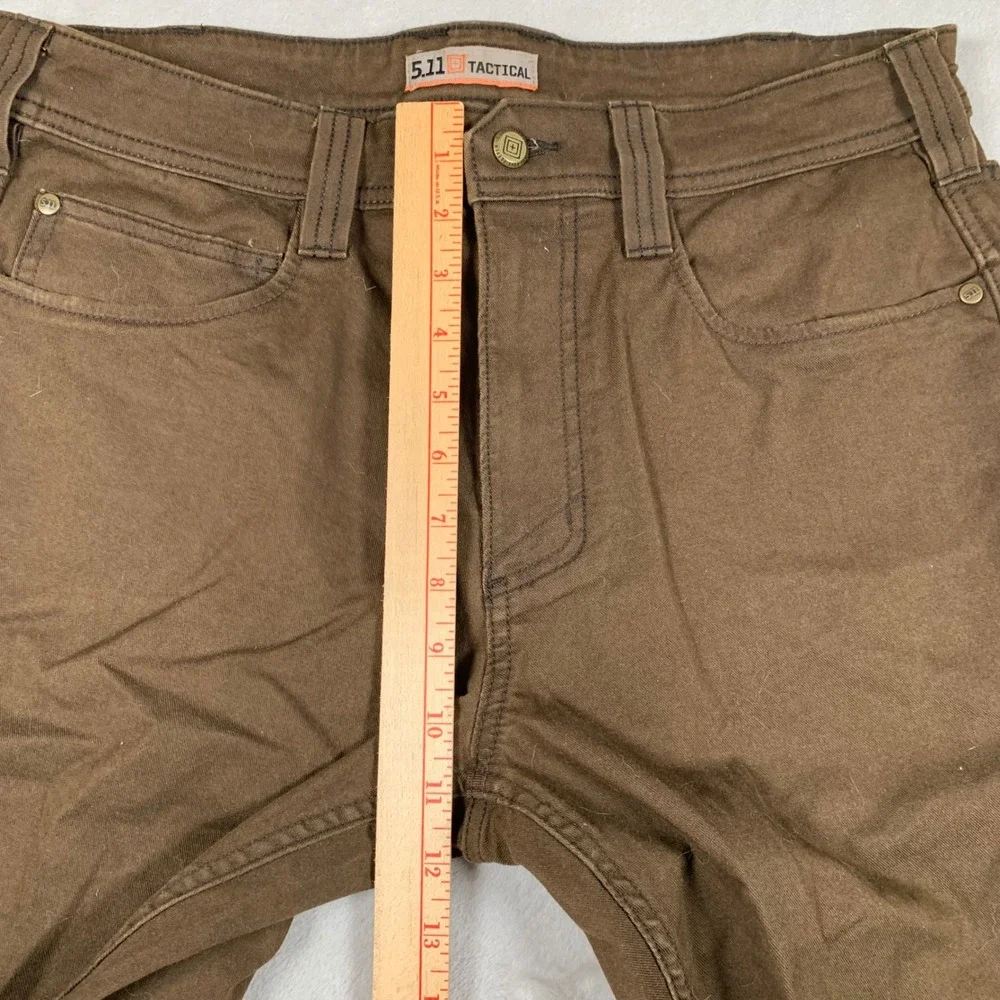 5.11 Tactical Defender-Flex Pants Mens 34x30 Brown Slim Fit Twill Outdoor